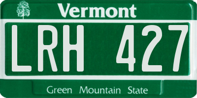 VT license plate LRH427