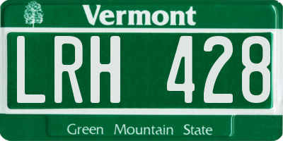 VT license plate LRH428