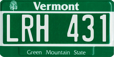 VT license plate LRH431