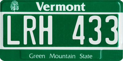 VT license plate LRH433