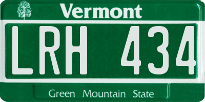VT license plate LRH434