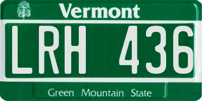VT license plate LRH436