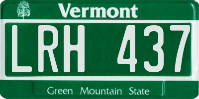 VT license plate LRH437