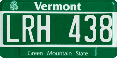 VT license plate LRH438