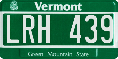 VT license plate LRH439