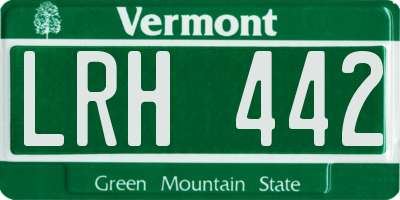 VT license plate LRH442