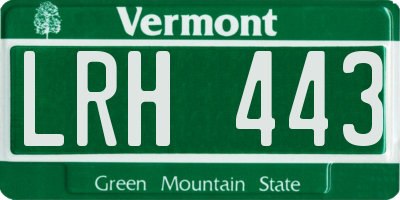 VT license plate LRH443