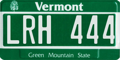 VT license plate LRH444