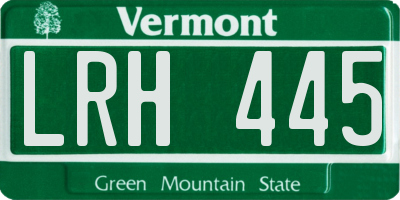 VT license plate LRH445