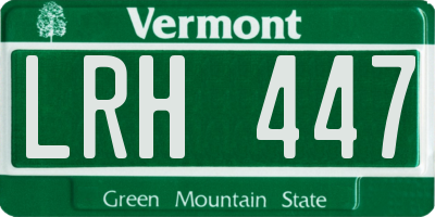 VT license plate LRH447