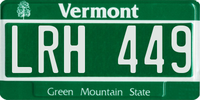 VT license plate LRH449