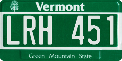 VT license plate LRH451