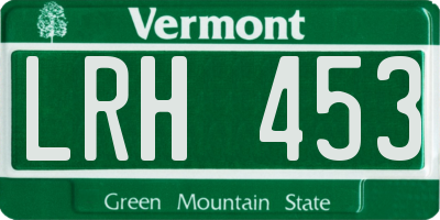 VT license plate LRH453