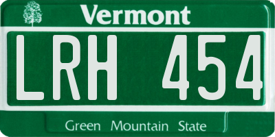 VT license plate LRH454