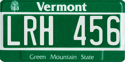 VT license plate LRH456
