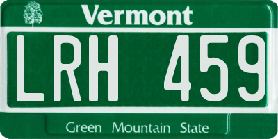 VT license plate LRH459