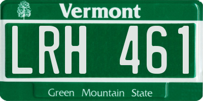 VT license plate LRH461