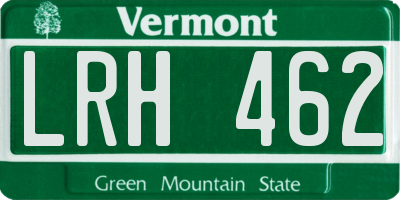 VT license plate LRH462