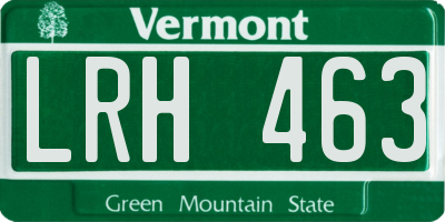 VT license plate LRH463
