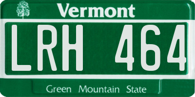 VT license plate LRH464