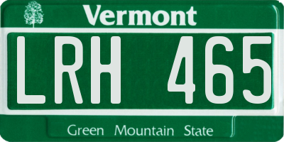 VT license plate LRH465