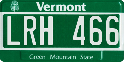 VT license plate LRH466
