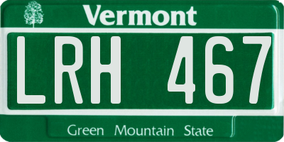 VT license plate LRH467