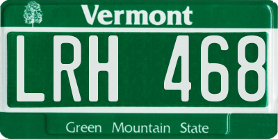 VT license plate LRH468