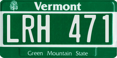 VT license plate LRH471