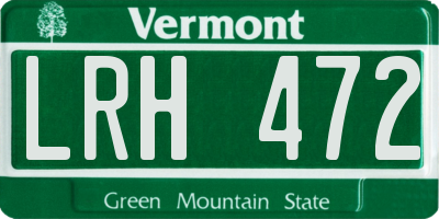 VT license plate LRH472