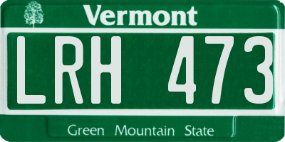 VT license plate LRH473