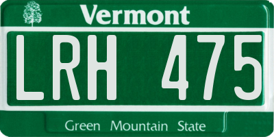 VT license plate LRH475