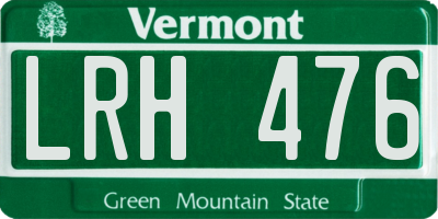 VT license plate LRH476