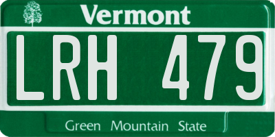 VT license plate LRH479