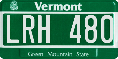 VT license plate LRH480