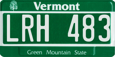 VT license plate LRH483