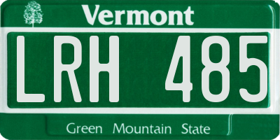 VT license plate LRH485
