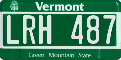 VT license plate LRH487