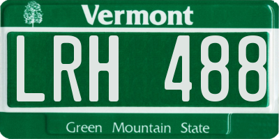 VT license plate LRH488