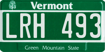 VT license plate LRH493