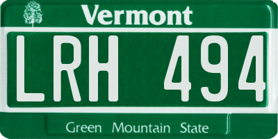 VT license plate LRH494
