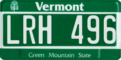 VT license plate LRH496