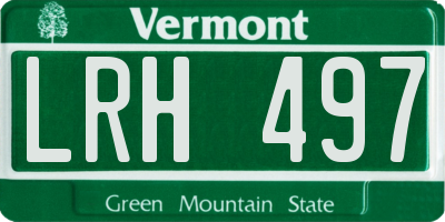 VT license plate LRH497