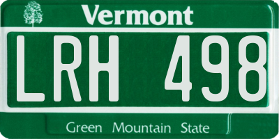 VT license plate LRH498