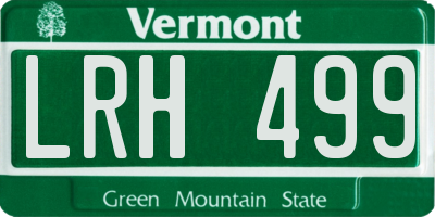 VT license plate LRH499