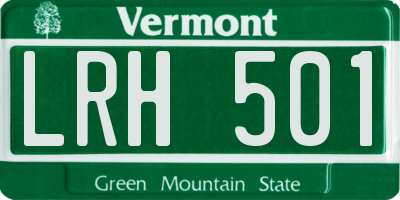 VT license plate LRH501