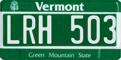 VT license plate LRH503
