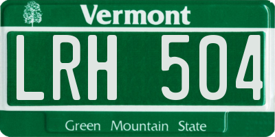 VT license plate LRH504
