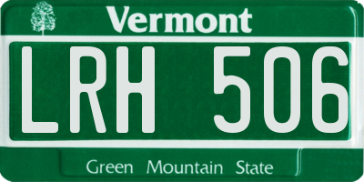 VT license plate LRH506