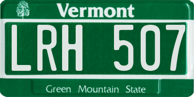 VT license plate LRH507